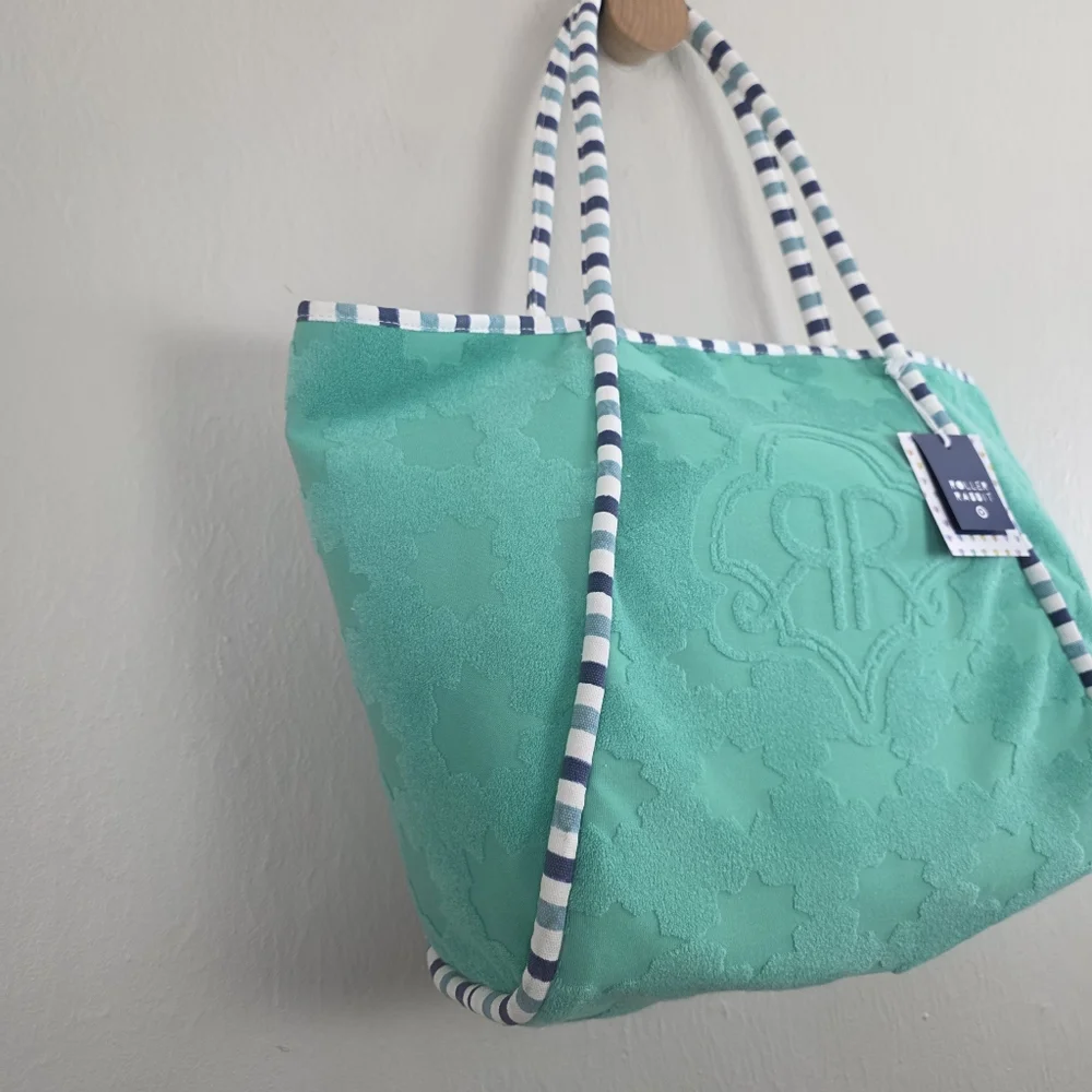NWT Roller Rabbit Target Star Geo Terry Beach Large Tote Bag - Picture 8 of 13